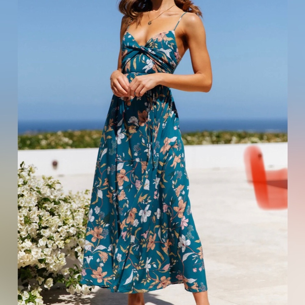 Hello Molly Teal Midi Dress Medium